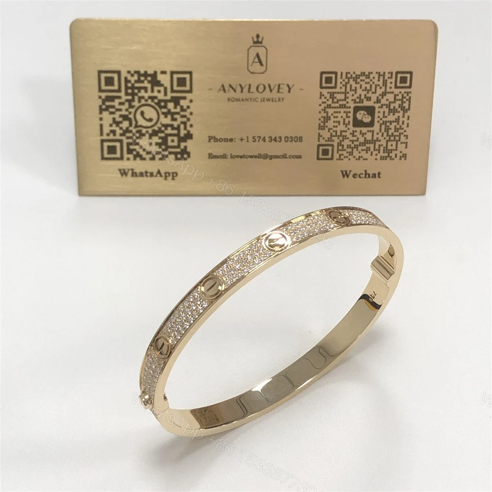 Iced Out Cartier Love Bracelet Yellow Gold N6035017 — view 1