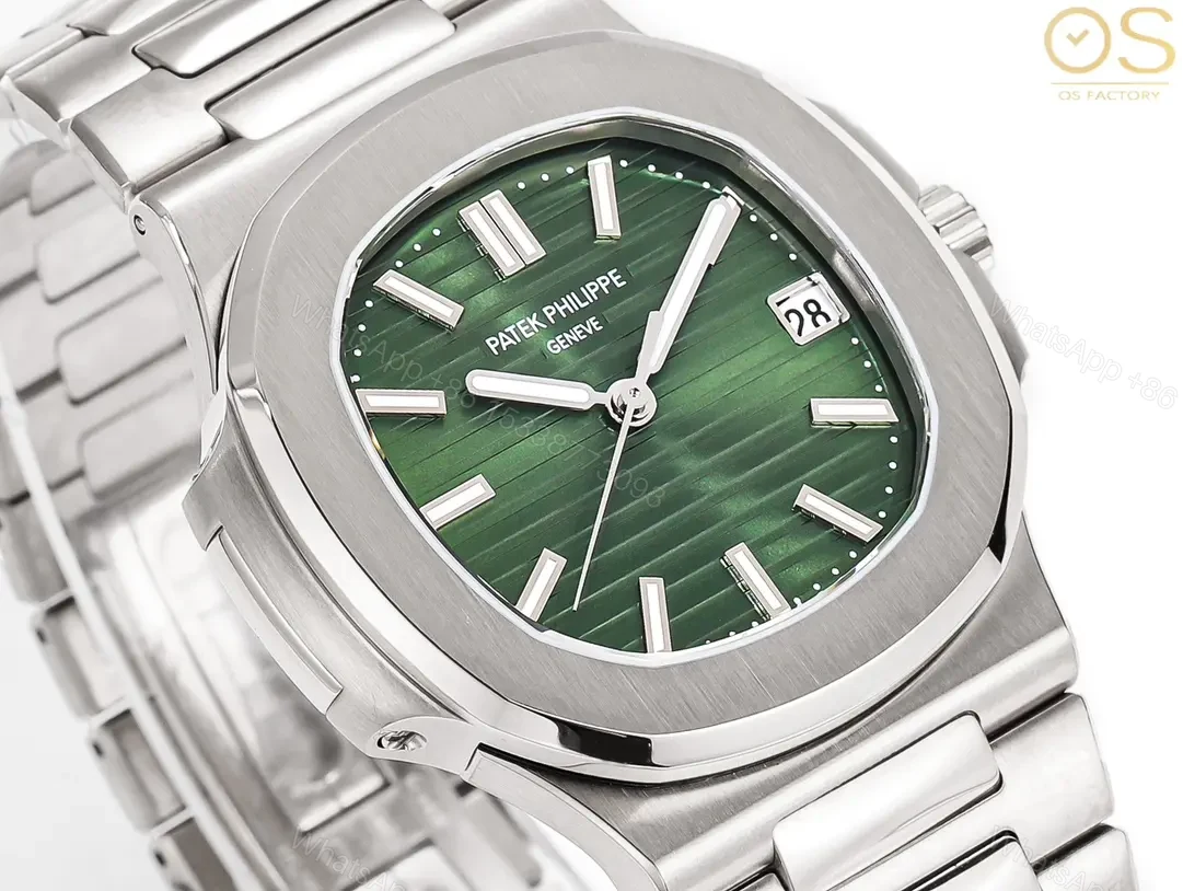 View 3 of Patek Philippe Nautilus Green Dial Steel Watch