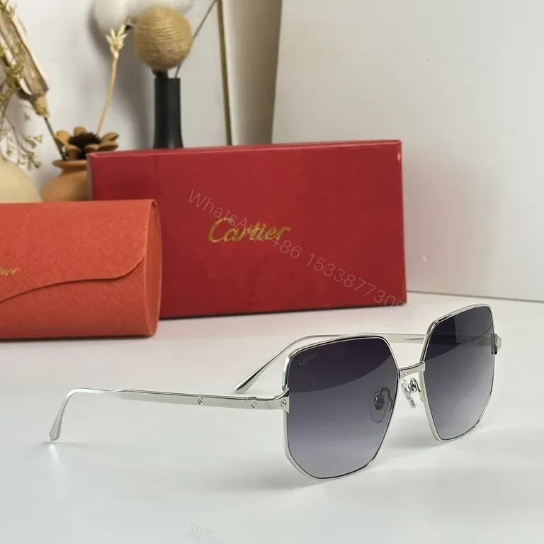 View 6 of Golden Frame Cartier Sunglasses: Modern Luxe UV400 Glasses