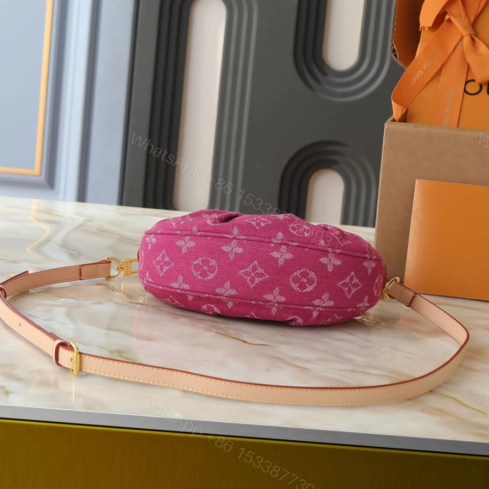 View 5 of Louis Vuitton Pochette Valley Bag Denim Pink 21Cm M28327