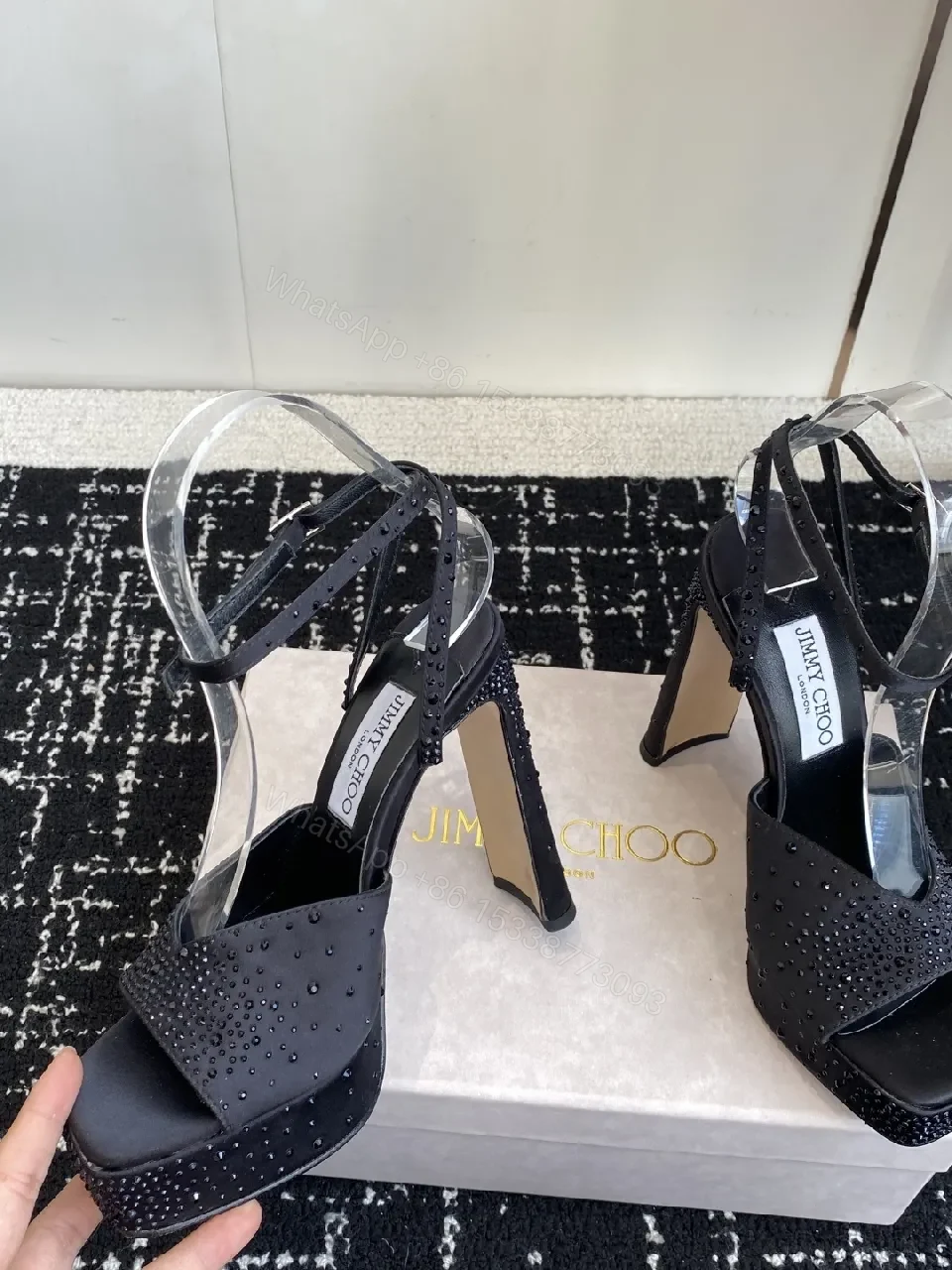 View 2 of Elegant Sandals: Suede-Gloss Open-Toe High Heel for Glam Comfort