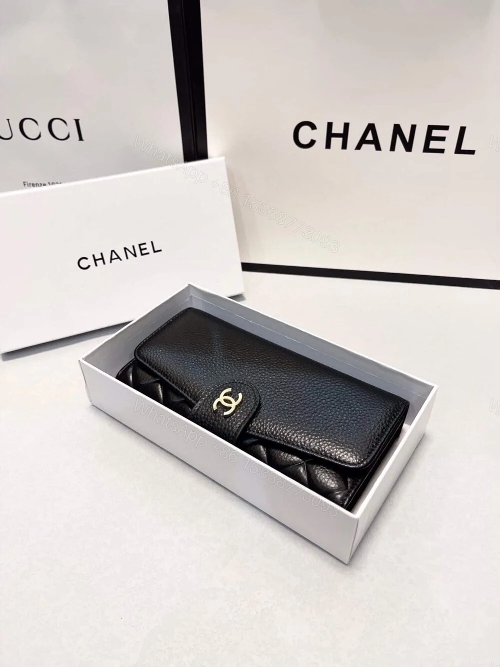 View 2 of Chanel Classic Long Flap Wallet Black 19Cm