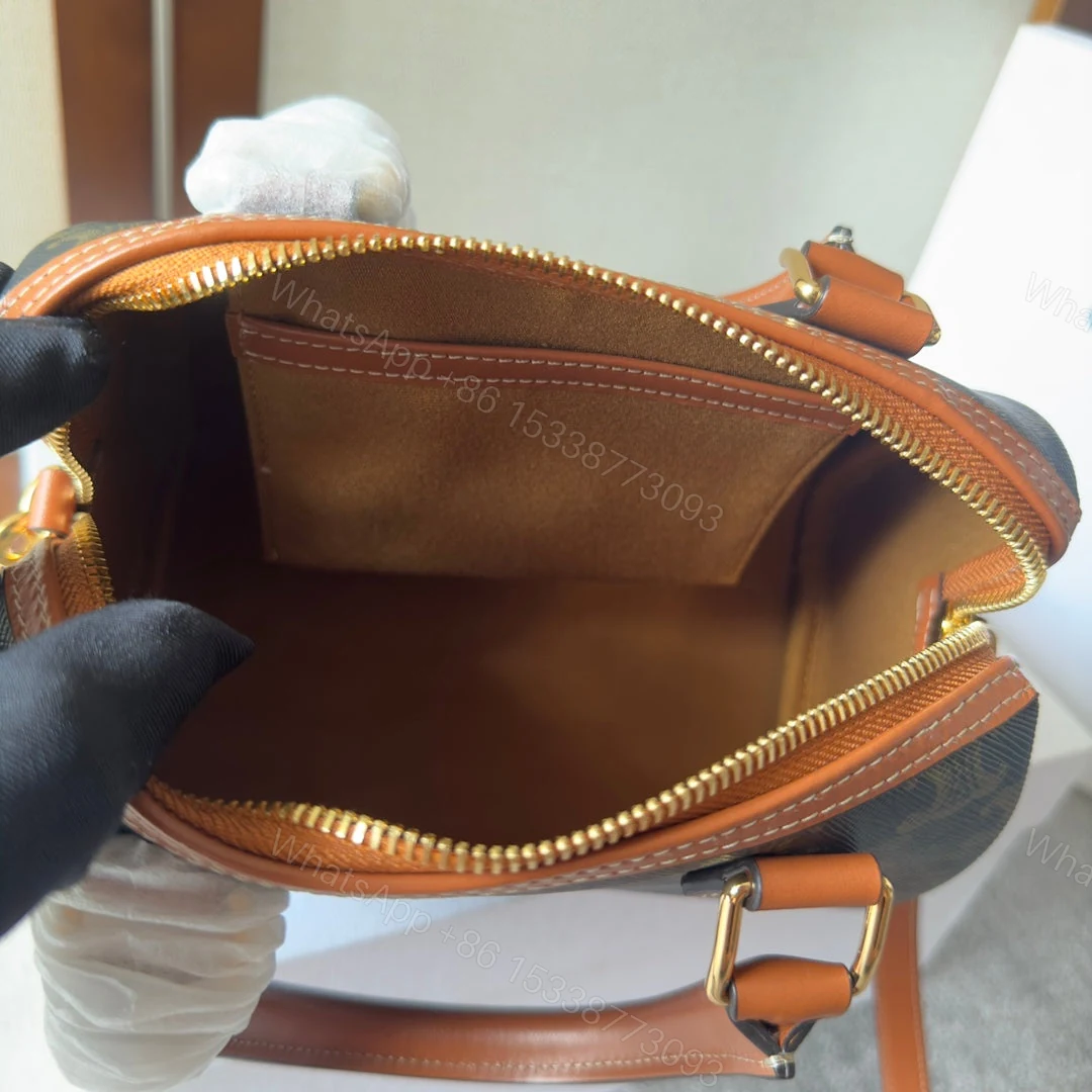 View 6 of CELINE SMALL BOSTON CUIR TRIOMPHE IN TRIOMPHE CANVAS AND CALFSKIN TAN