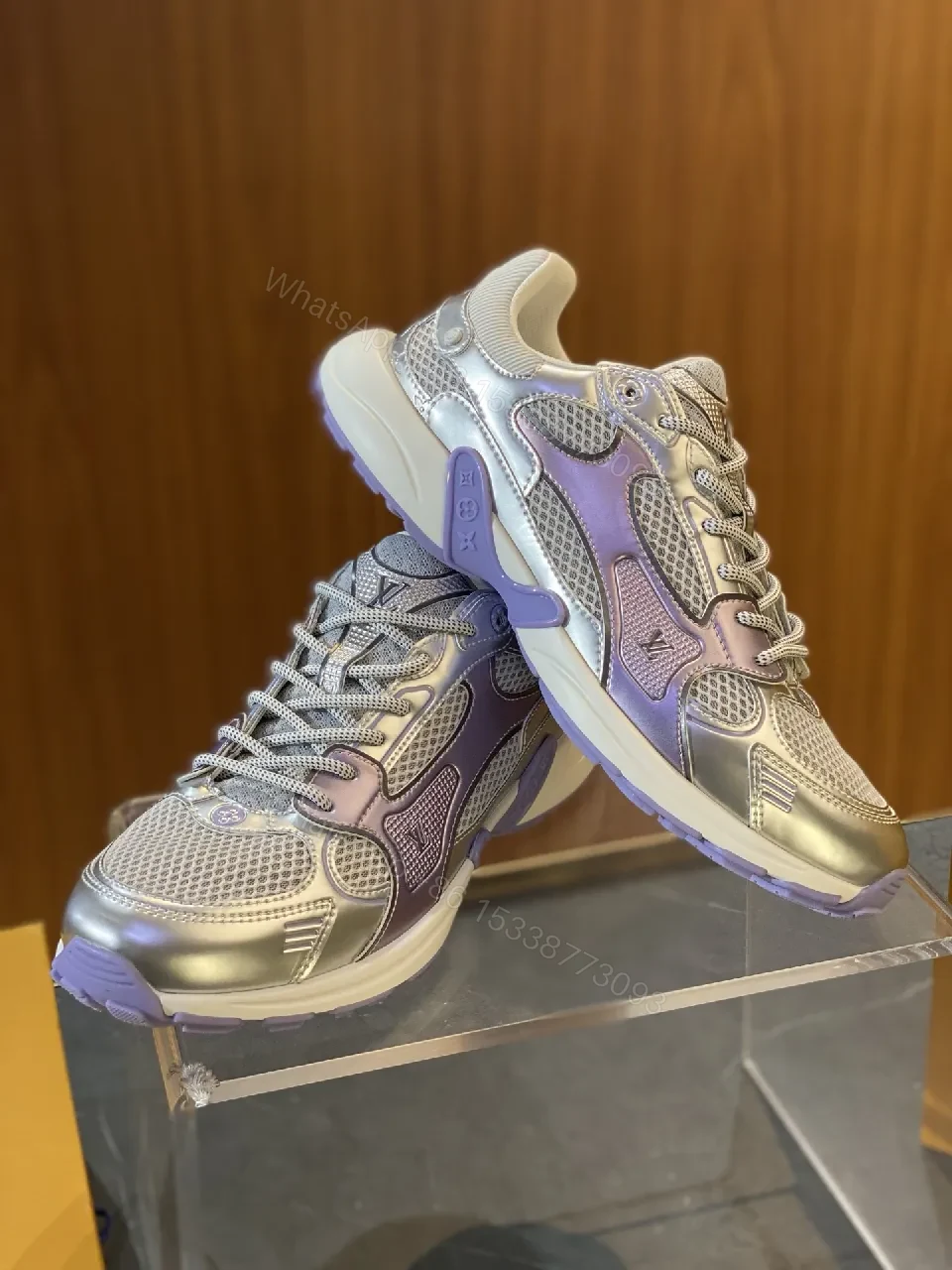 View 4 of Iridescent Tech High-Tops: Lightweight, Cushioned, Reflective Sneakers