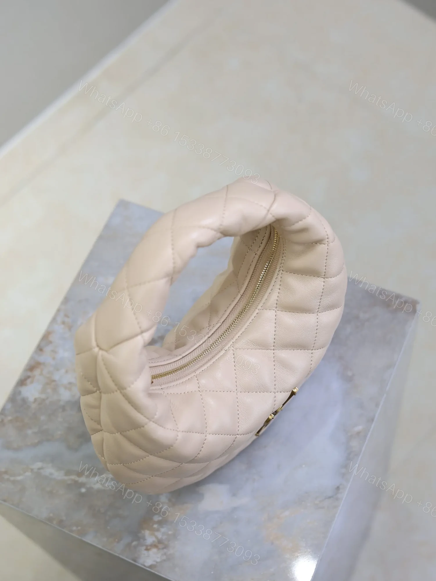 View 7 of YSL ICARINO 17 IN BEIGE QUILTED GOLD HARDWARE
