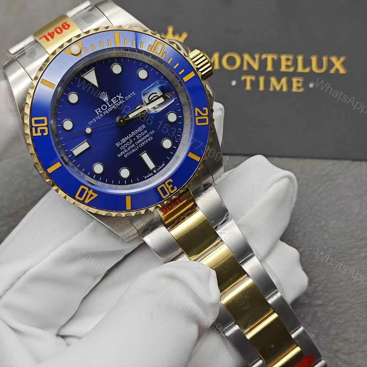 View 12 of Replica Clone Rolex Submariner – Two tone Blue Dial