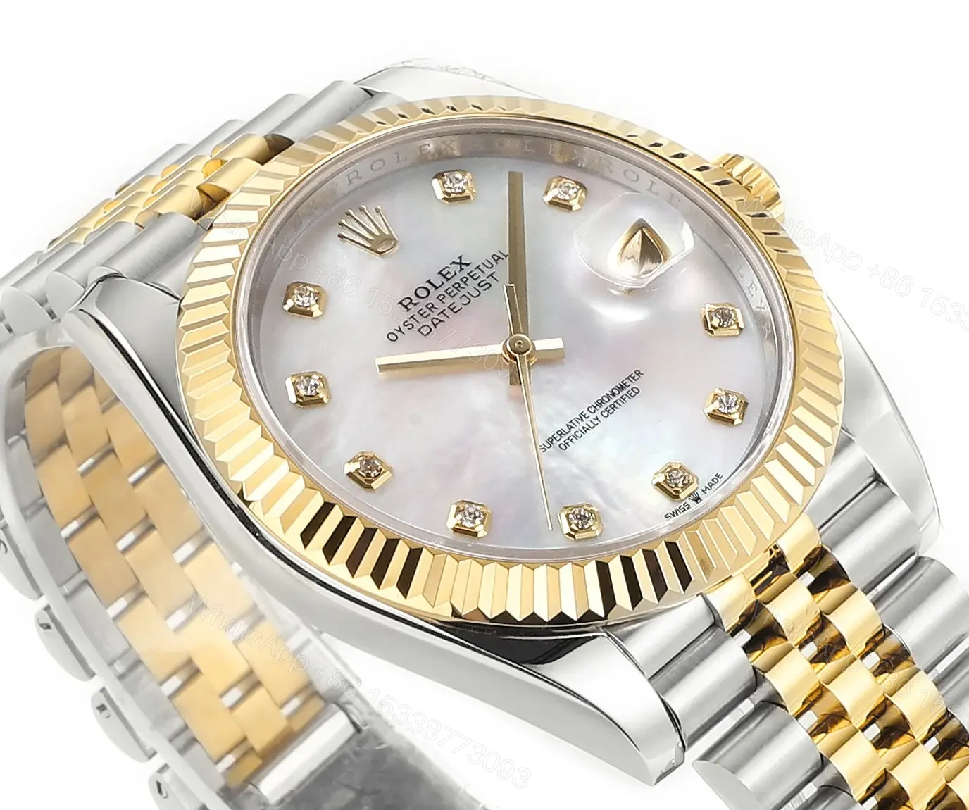View 5 of Rolex Datejust 41 Rolesor Yellow Fluted Jubilee MOP – Diamond 126333-0018