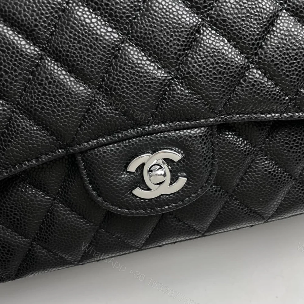 View 8 of Chanel Maxi Classic Handbag Sliver Hardware Black 33Cm