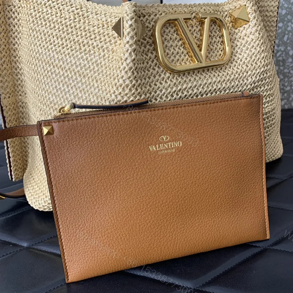 View 4 of Gleaming Straw Tote with Gold Crest, Everyday Luxe