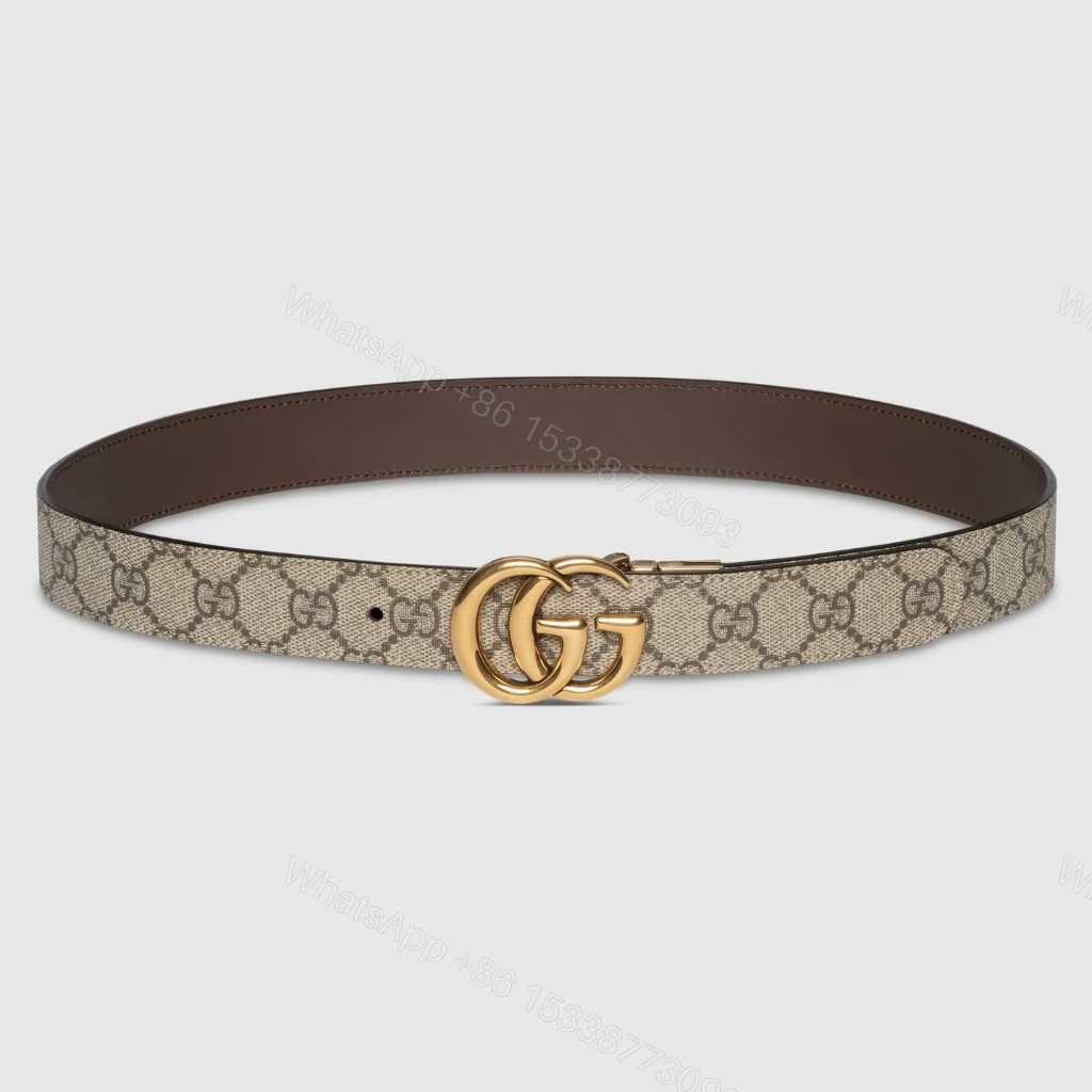 View 3 of Gucci GG Marmont Reversible Belt Brown Leather 659417 92TIC 8358