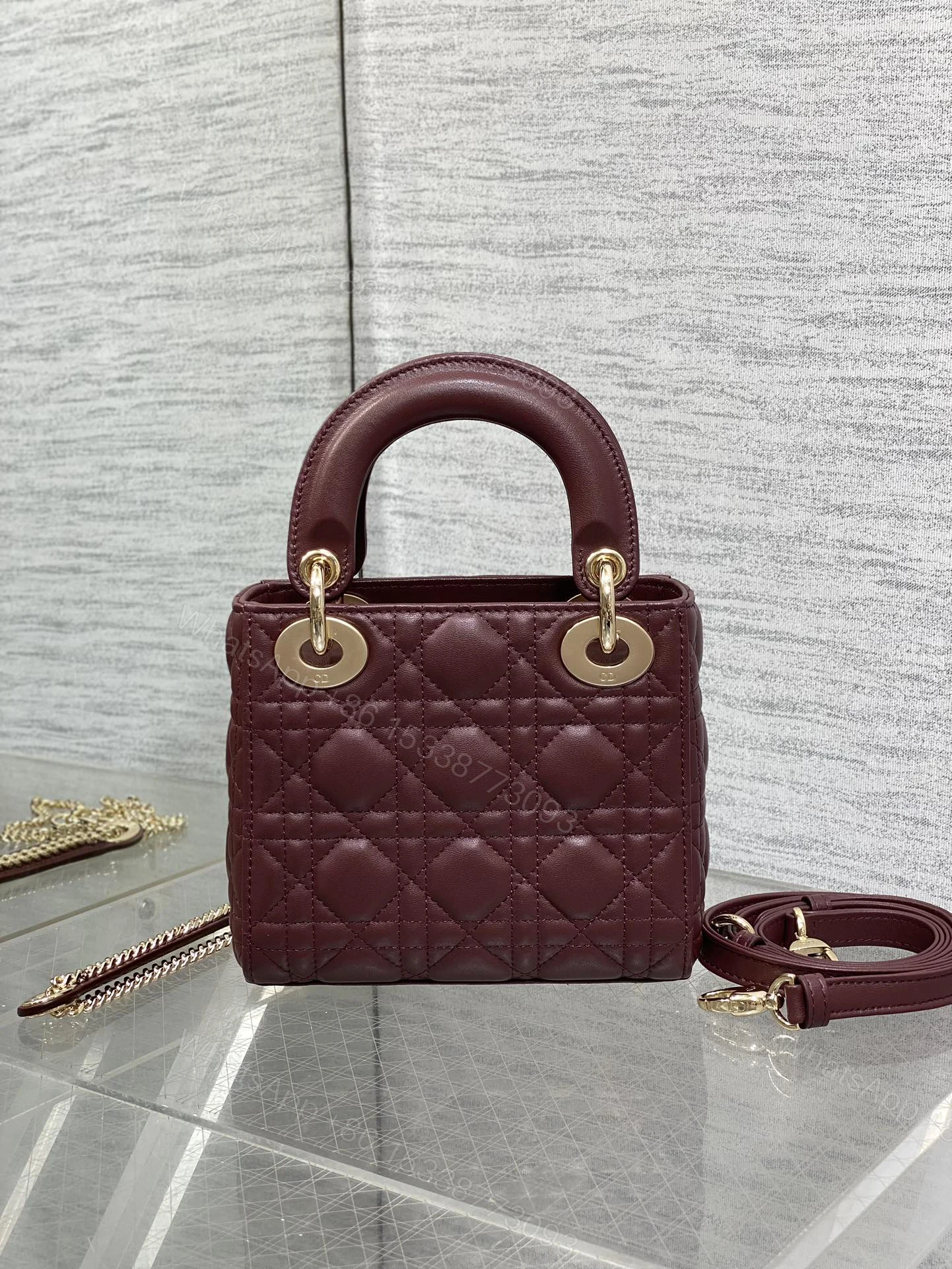 View 3 of Christian Dior Mini Lady Dior bag Gold hardware