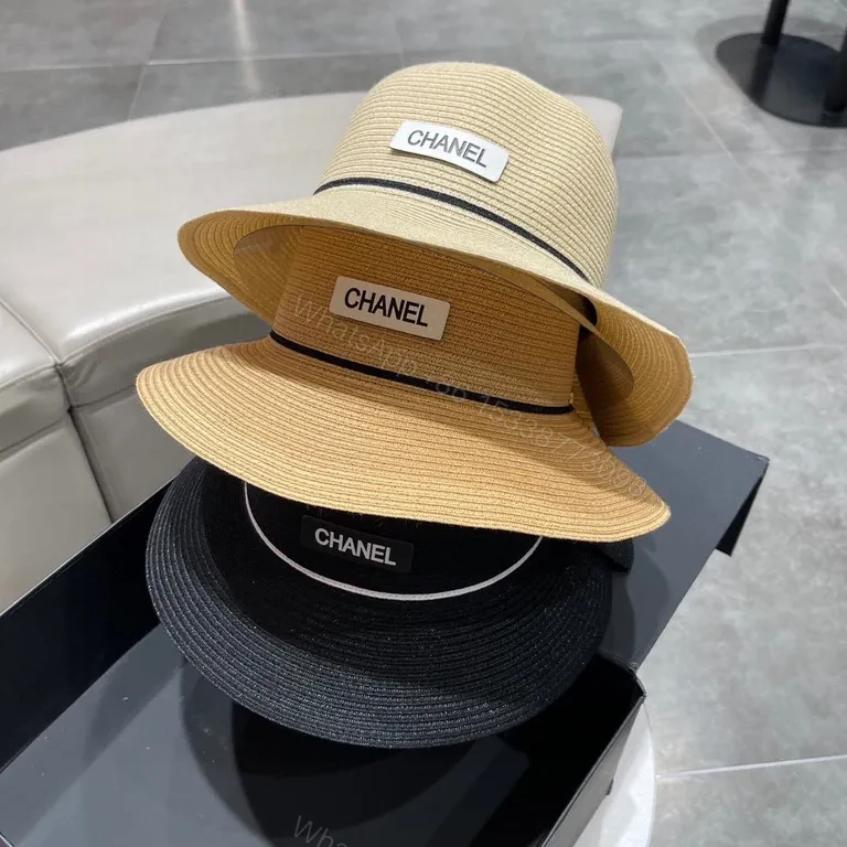 View 3 of Chic Straw Fedora with Chanel Patch â€” Lightweight, All-Season Elevation