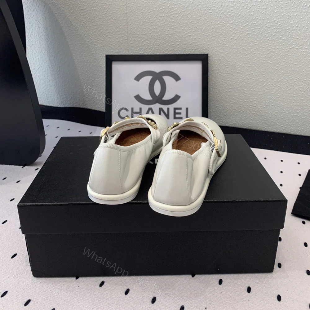 View 6 of 高仿Chanel*G45778T圓頭塔扣瑪麗珍鞋白色免檢版