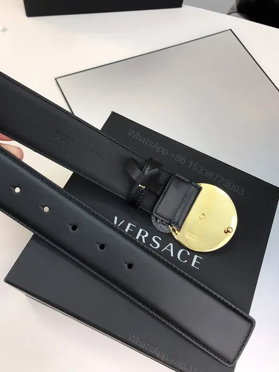 View 4 of Iconic Medusa Buckle Belt â€” Luxury Italian Leather Belt