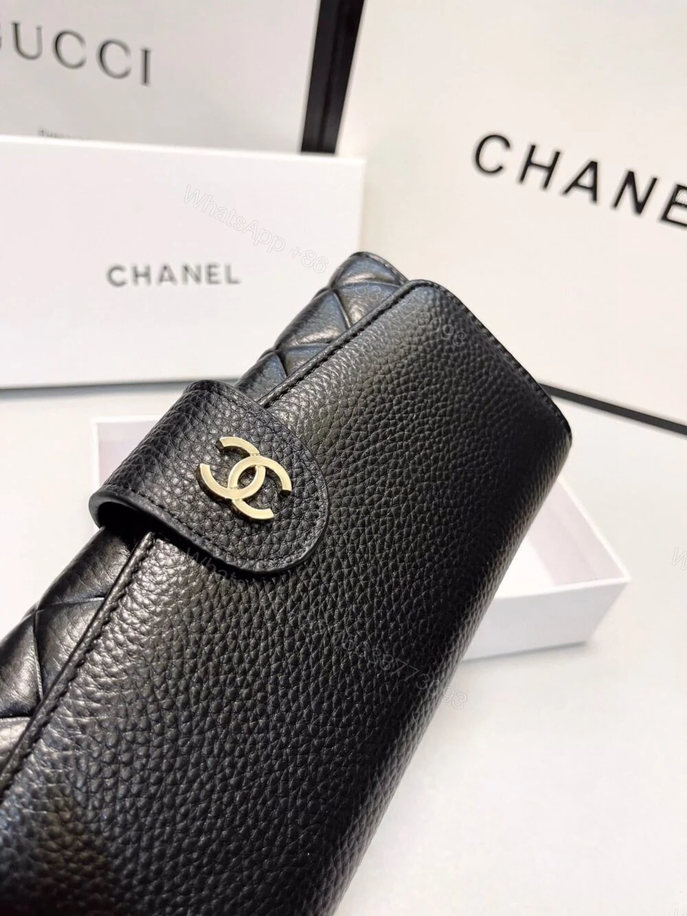 View 3 of Chanel Classic Long Flap Wallet Black 19Cm