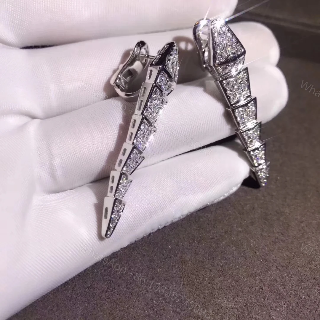 View 5 of Bvlgari Serpenti Earrings, Full Diamonds