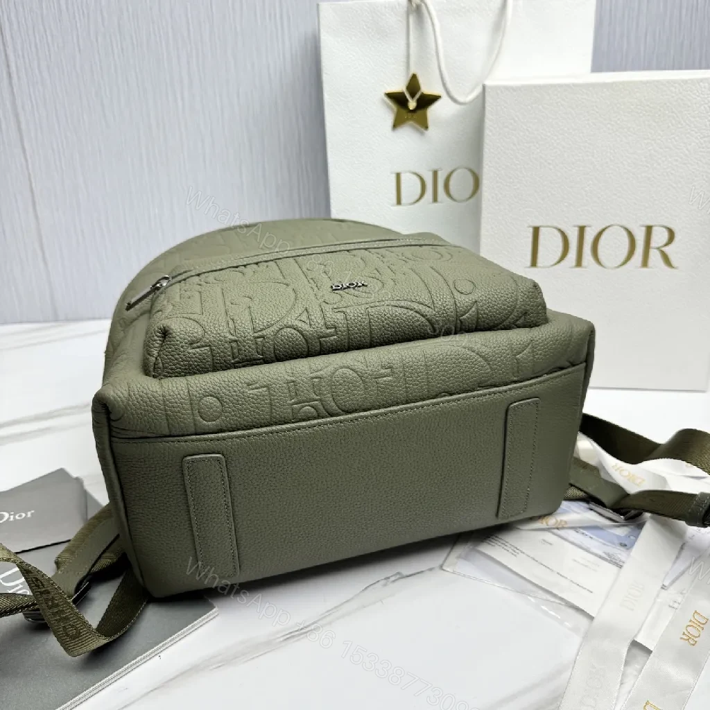 View 5 of Olive Embossed Backpack Modern Texture Everyday Versatility