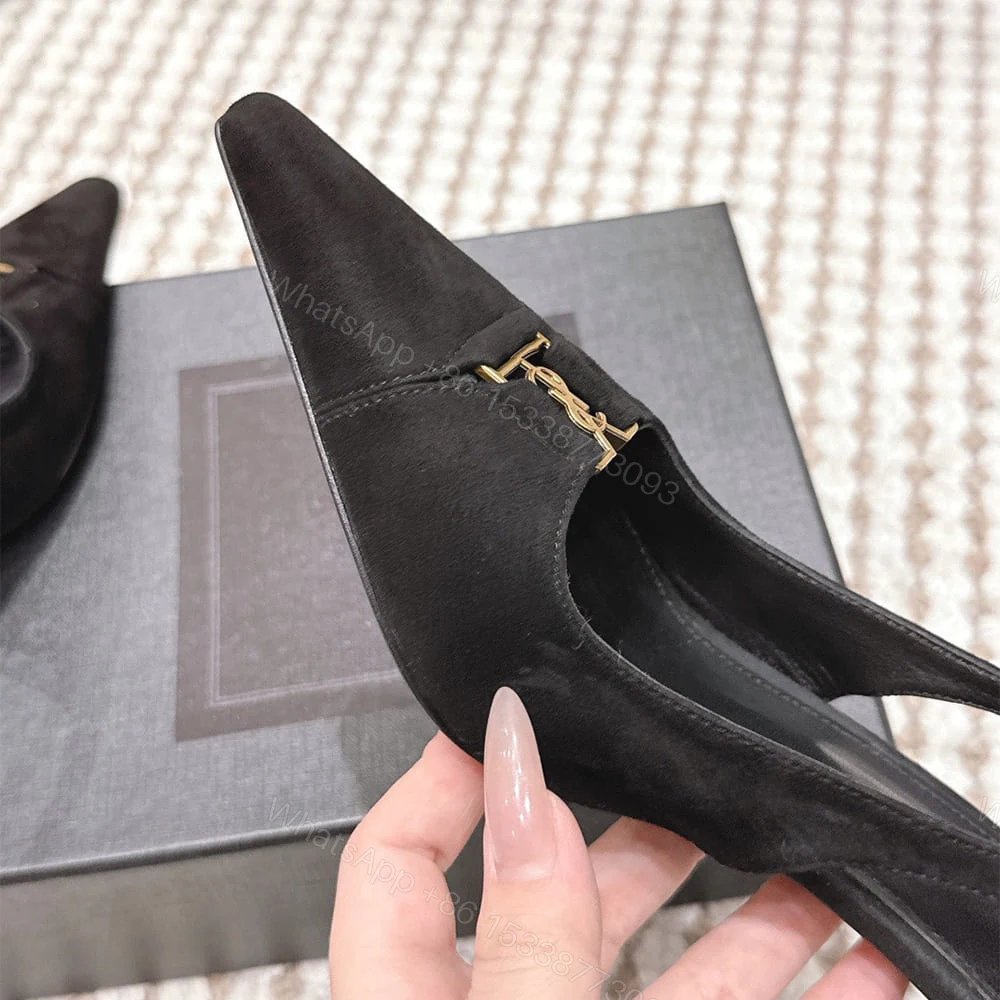 View 6 of YSL BABYLONE BRETEUIL slingback pumps in suede