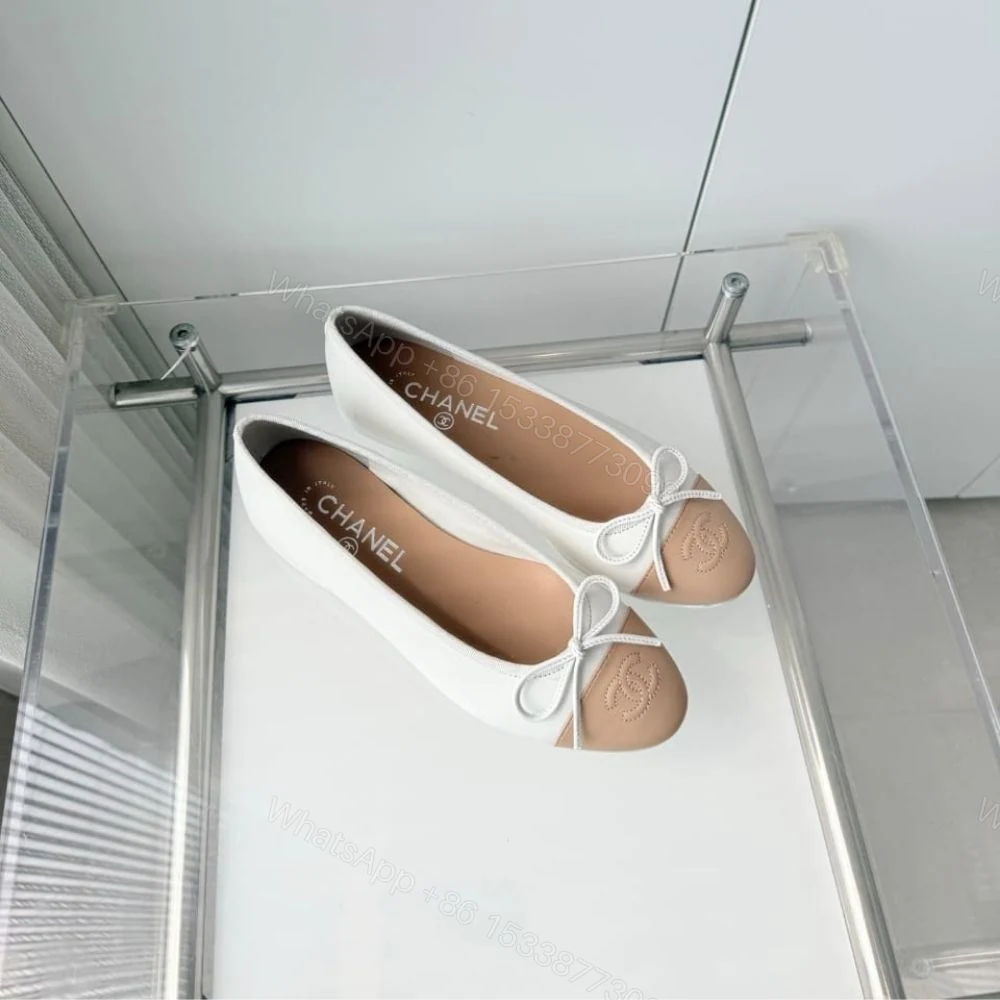 View 3 of Chanel Ballet Flats White And Beige