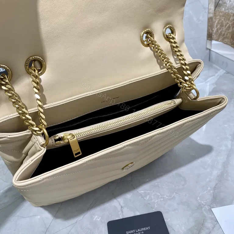 View 6 of Nude Calfskin Quilted Shoulder Bag â€” Modern Signature Crossbody