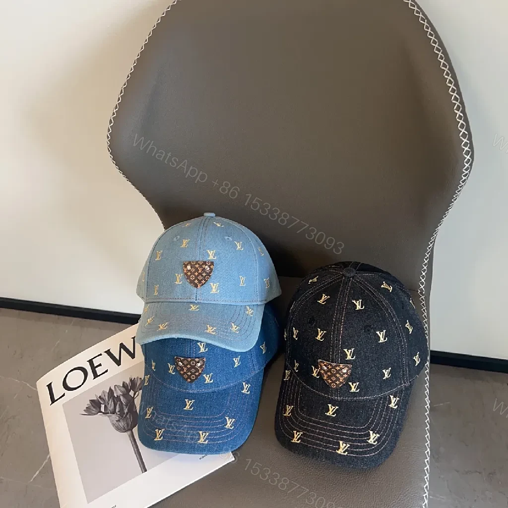 View 9 of Denim Luxury Baseball Cap with LV Monogram: Refined Casual Headwear
