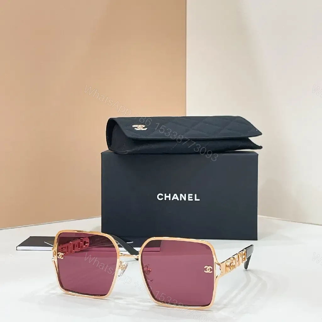 View 8 of Oversized Square Sunglasses: Brown Gradient, Gold Accents, Luxe Style