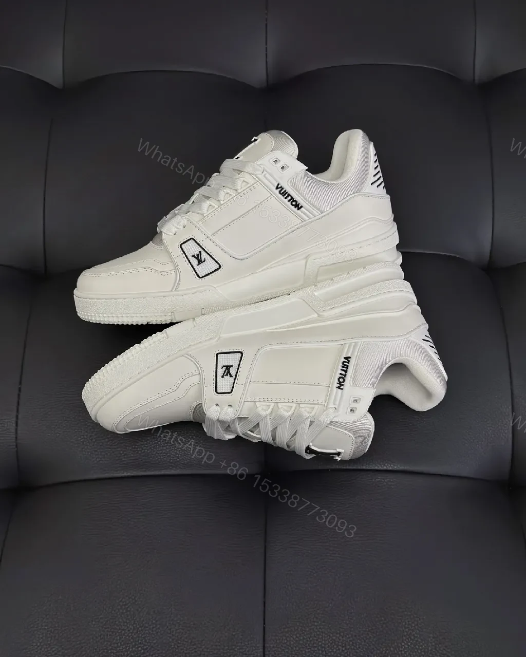 View 6 of White Leather Sneaker - Minimalist Luxe with Signature Details