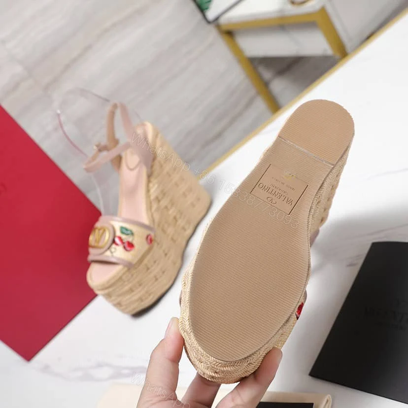 View 4 of VALENTINO GARAVANI NATURAL LOGO WEDGES SANDAL BEIGE 6W0S0LY9CEC32H