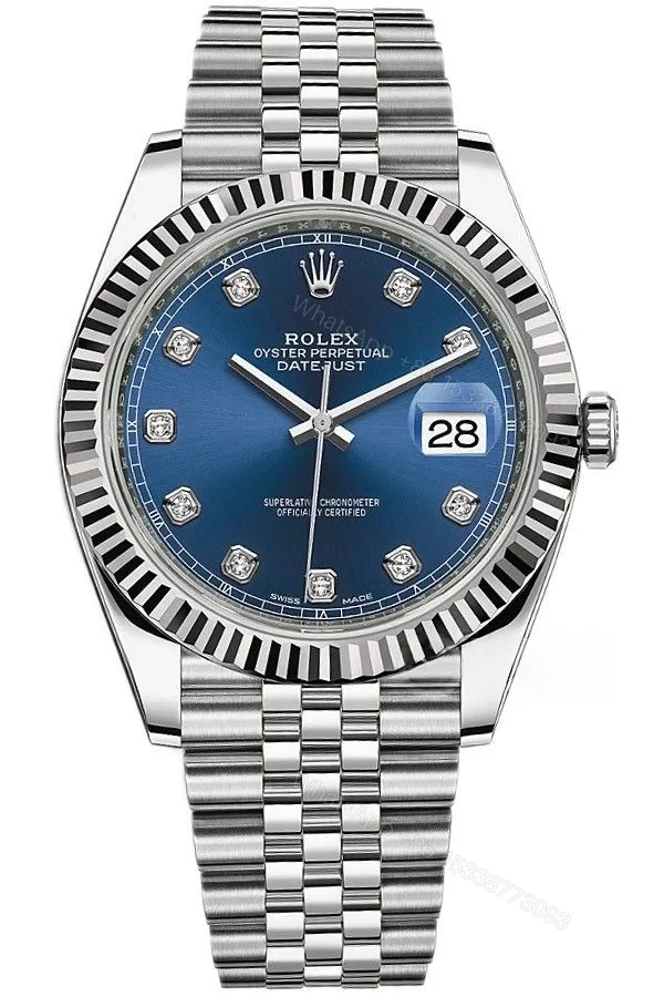 Rolex Datejust M126334 Blue Diamond Dial 1:1 Replica Jubilee 41MM 3235 Movement Super Clone Watch — view 1