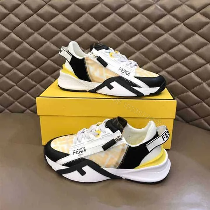 View 8 of FENDI FLOW YELLOW NYLON LOW TOPS SNEAKERS – FD01