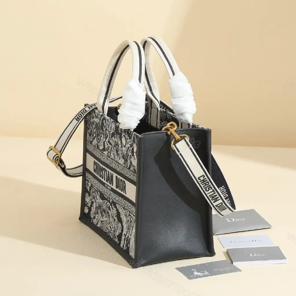 View 9 of Glam Textured Tote: Dior-Inspired Luxury, Everyday Signature Bag