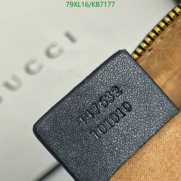 View 15 of Gucci Replica GG Marmont Small Beige Canvas Shoulder Bag with Leather Trim CXV319