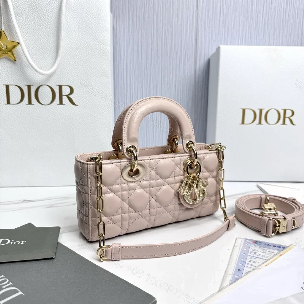 View 6 of Soft Pink Quilted Dome Bag: Mini Luxury Crossbody