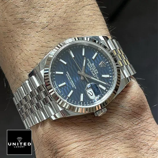 View 4 of Rolex Datejust Steel Automatic 126234 Blue Dial Jubilee Replica