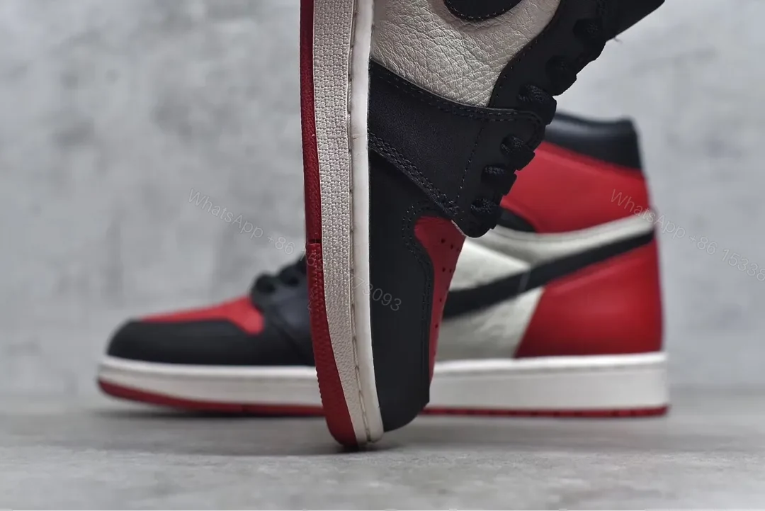 View 5 of Air Jordan 1 Retro High Bred Toe Reps