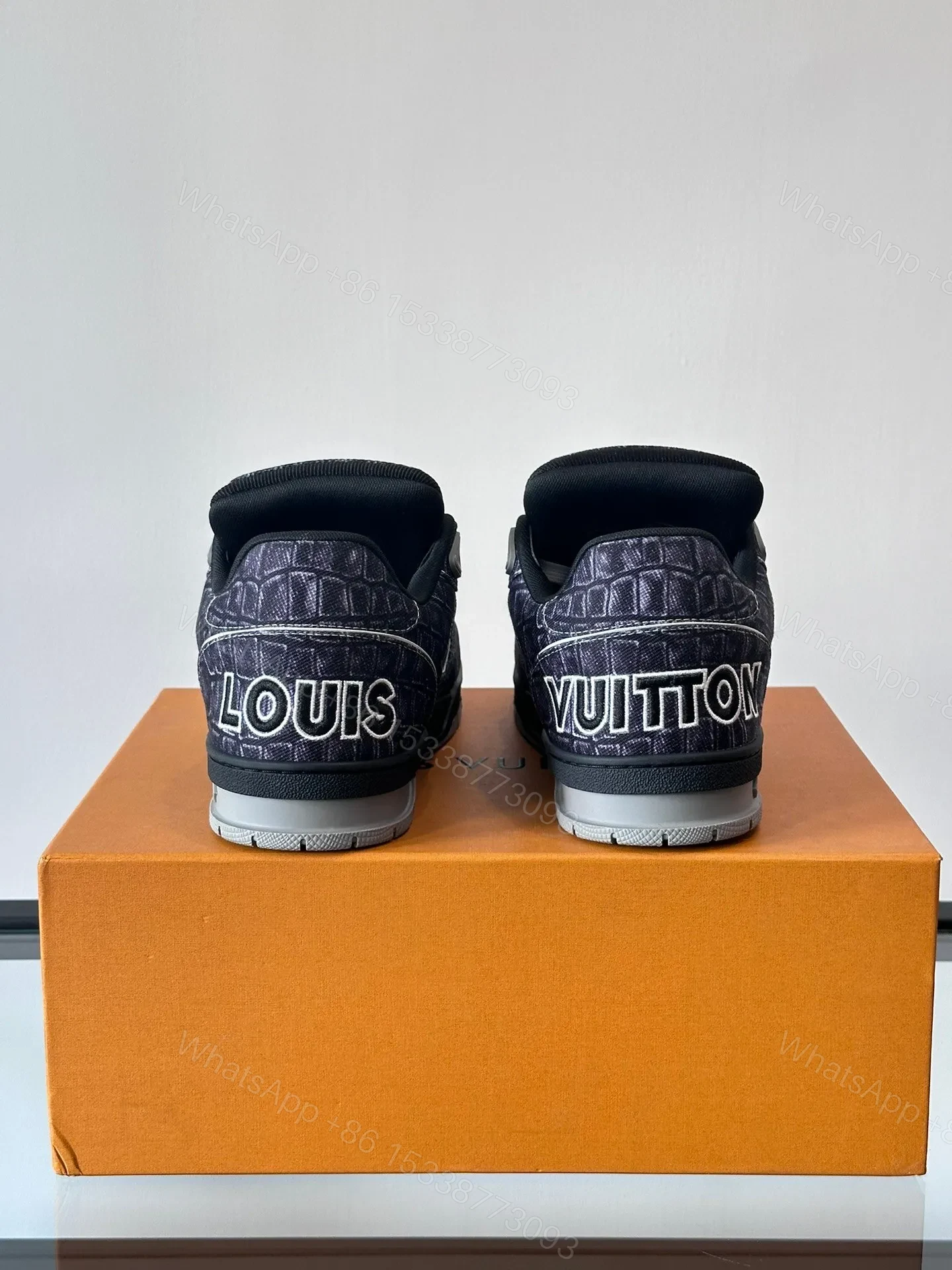 View 3 of LV Men Black Fabric Sneakers