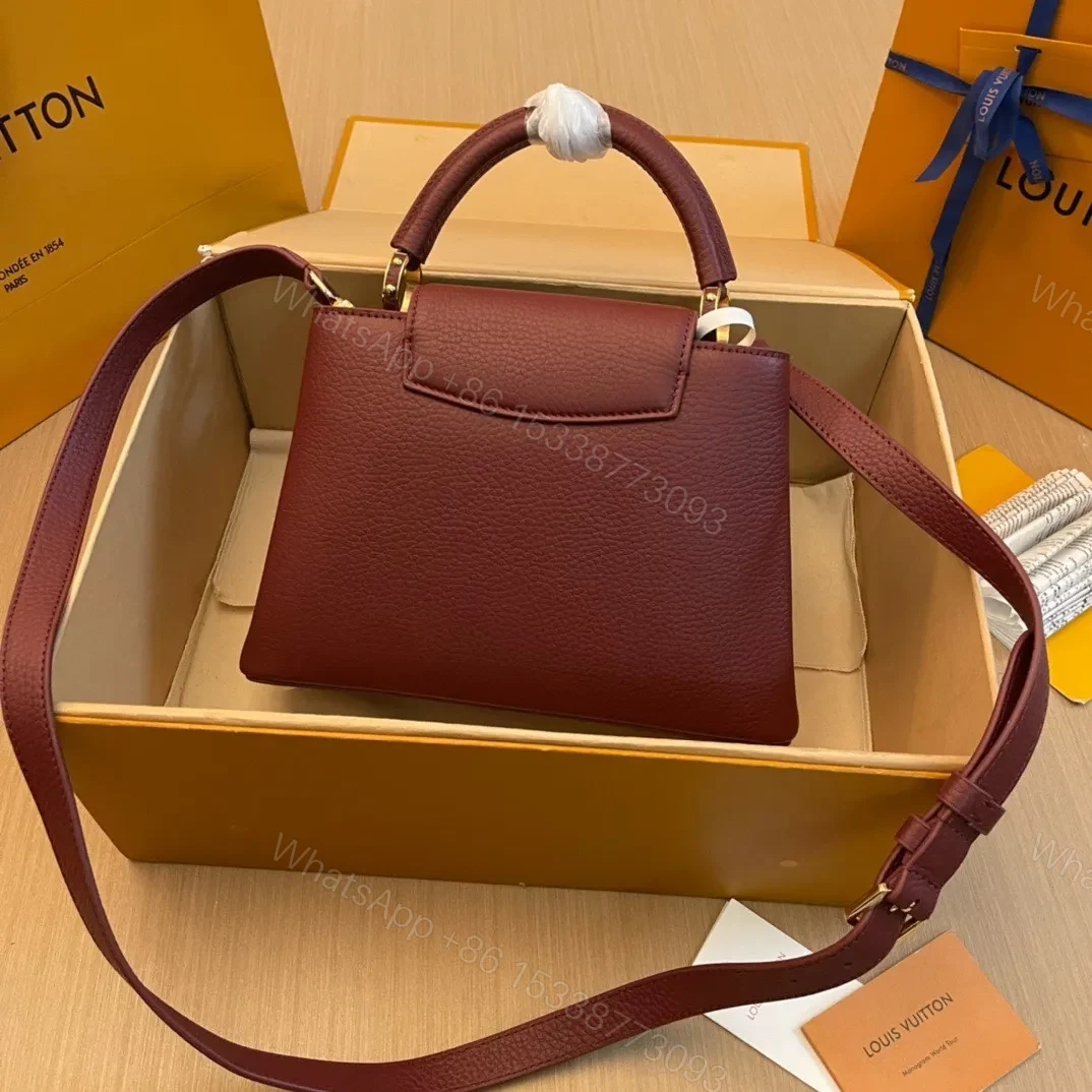 View 2 of Louis Vuitton LV Capucines Woman’s Dark Red Handbags 27x21x10cm