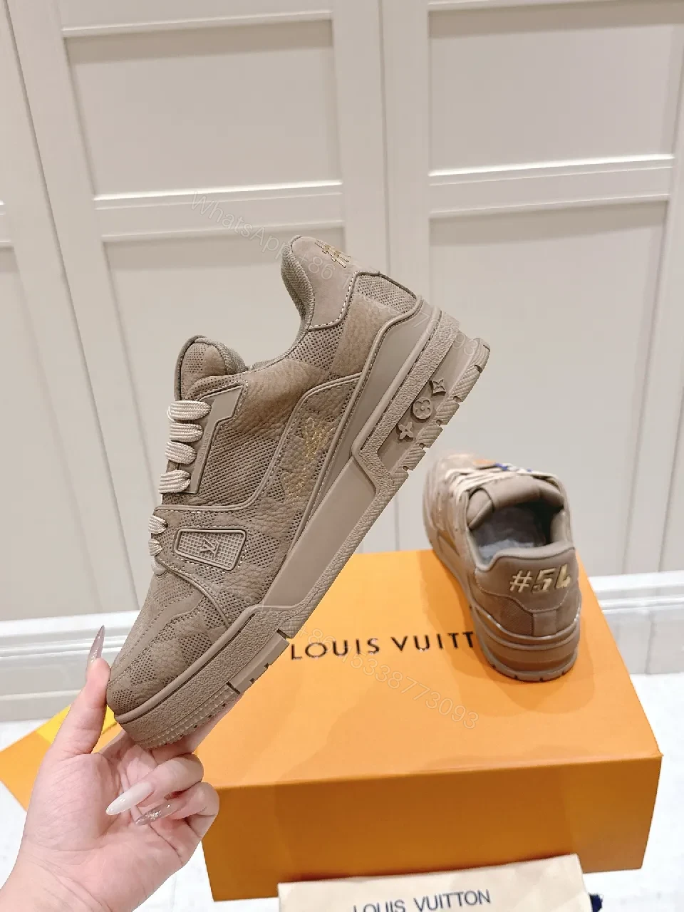 View 9 of Taupe Textured Luxe Sneakers - All-Season Comfort