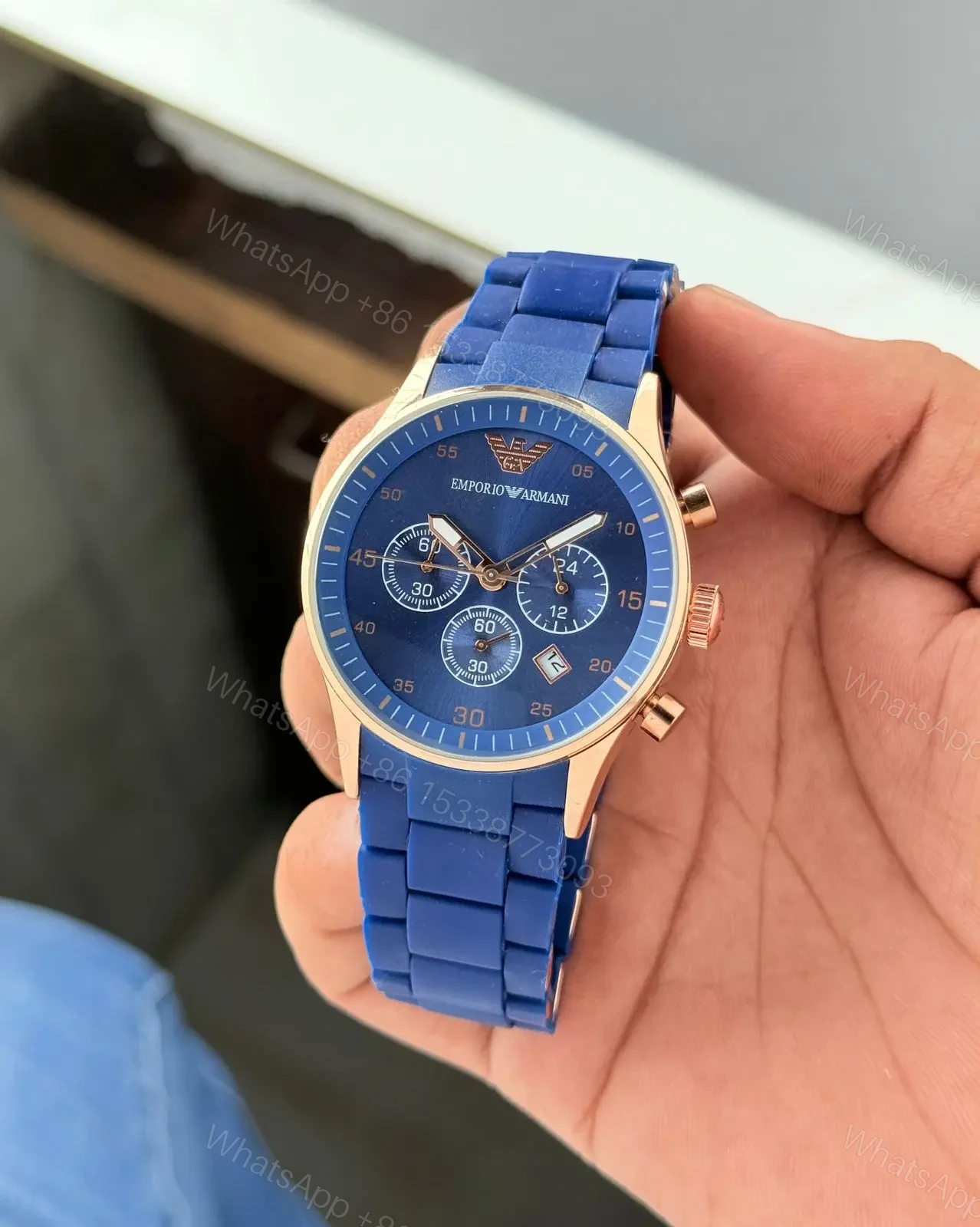 View 2 of Emporio Armani Blue Dial Round case