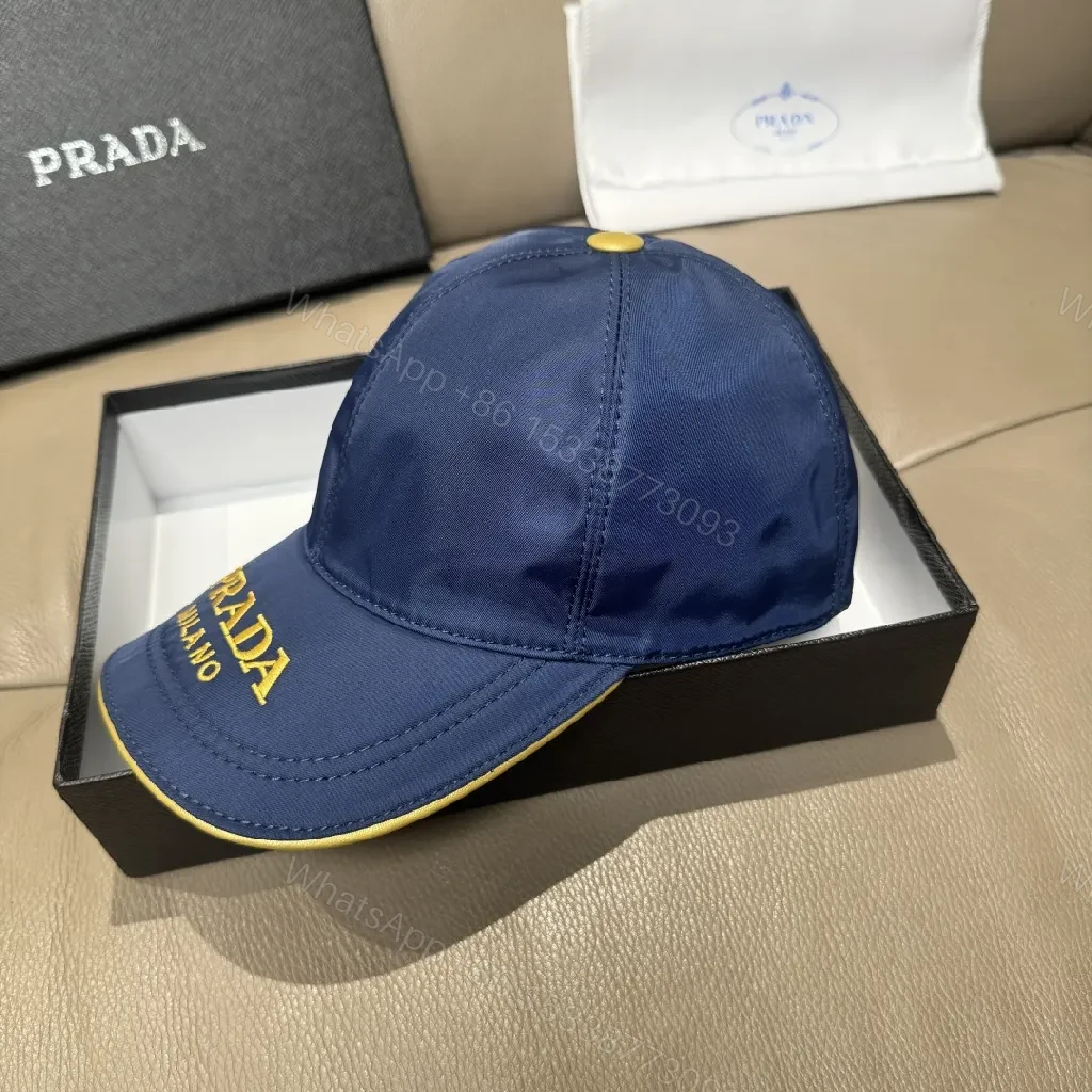 View 6 of Navy Nylon Cap: Luxe Six-Panel, Gold Accent, PRADA-Inspired