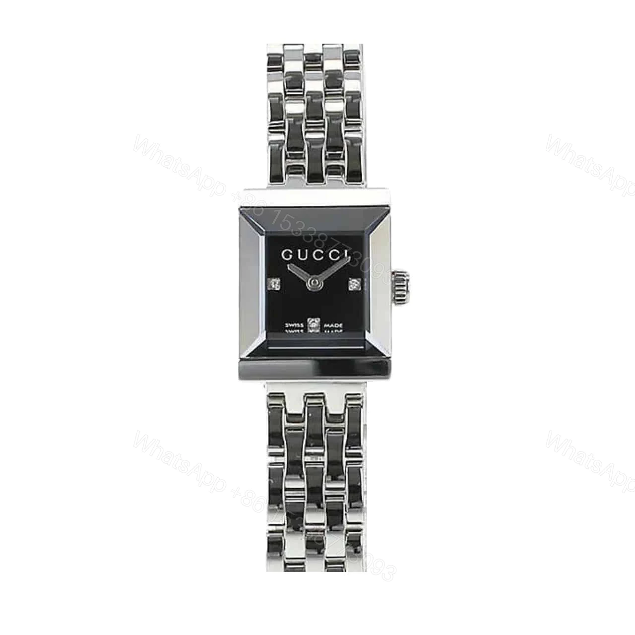 Gucci G Frame Bracelet Watch Square Shape Silver In Black 20Mm Ya128507 — view 1