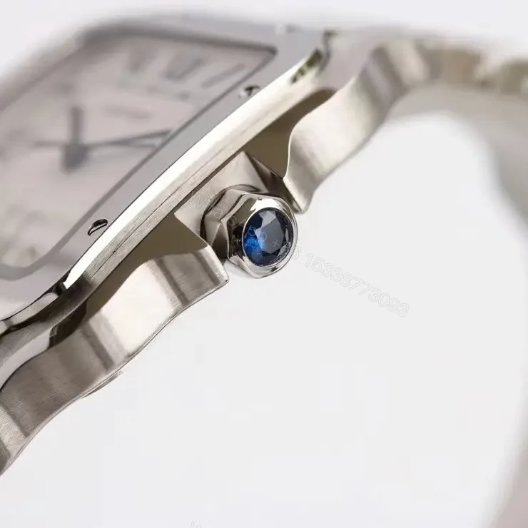 View 4 of Cartier super clone Santos White Dial Steel Bracelet Premium 40MM RG-CARTIER-SANTOS-WHT-STL-40