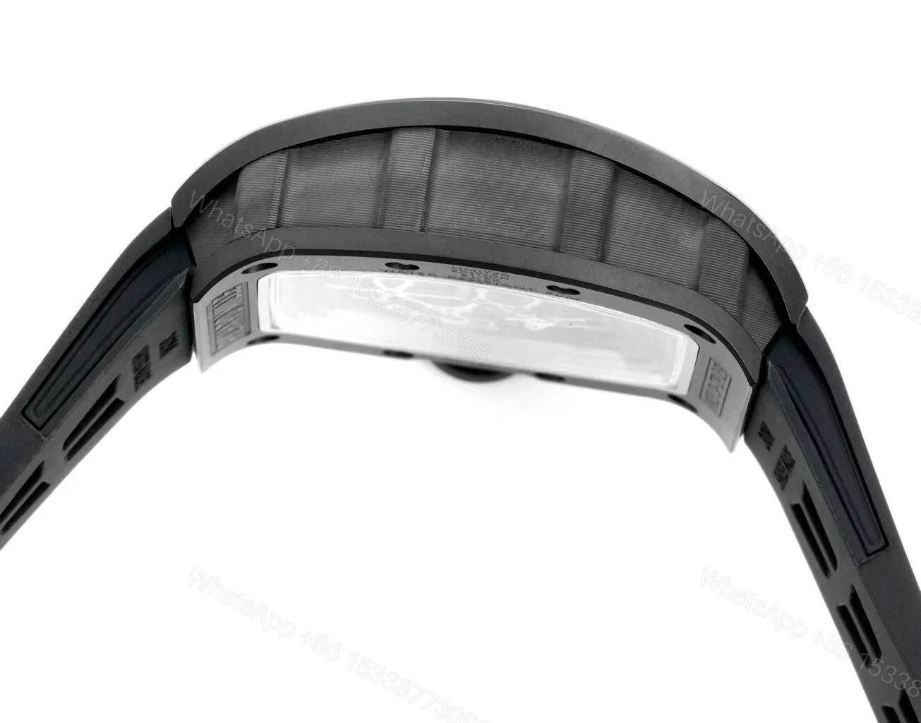View 6 of Richard Mille RM035 Big Bull Manual Winding Skeleton Watch Black Ceramic NTPT Carbon Fiber RMUL1 Movement Velcro Strap Premium Edition RM035-BB-BLK-CF-VEL