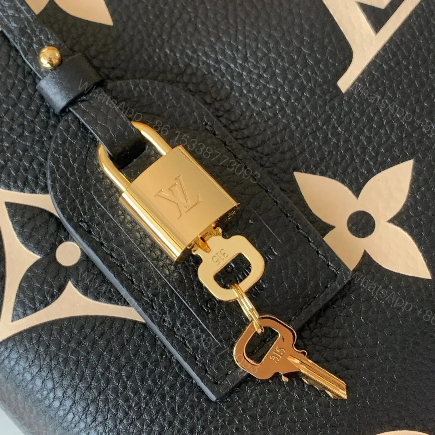 View 5 of LV PETIT PALAIS PM MEDIUM SHOULDER BAG 29 IN BLACK MIX BEIGE