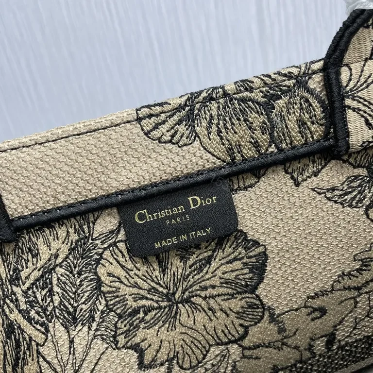 View 9 of Beige & Black Dior-Inspired Botanical Tote: Luxury Everyday
