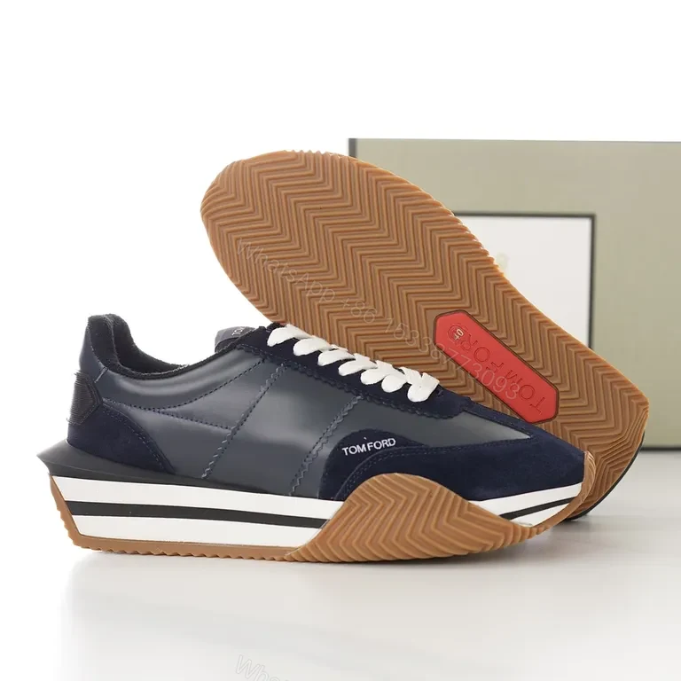 View 8 of Navy Suede & Leather Sneaker â€” Tom Ford Luxury Comfort