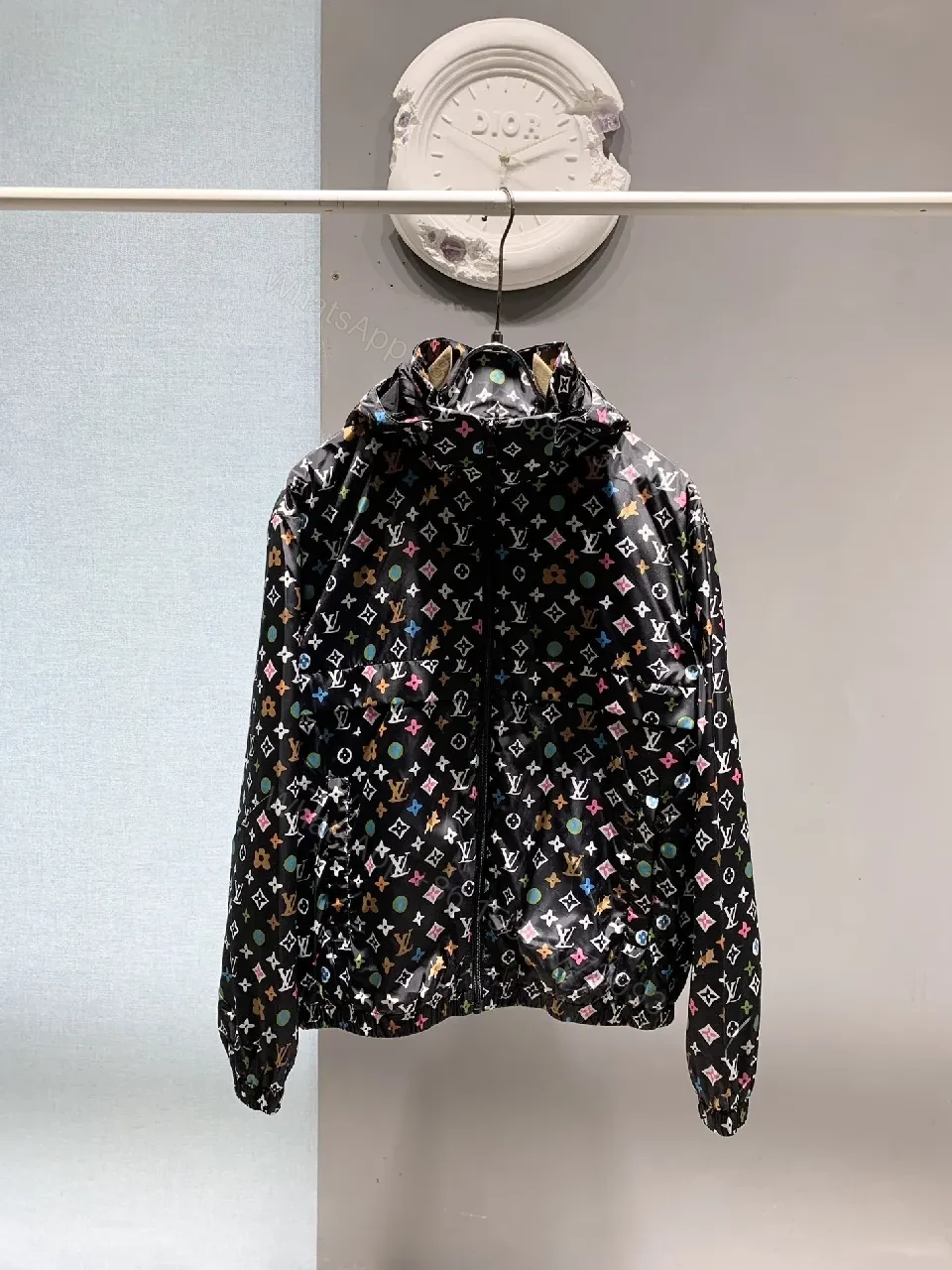 Colorful Monogram Windbreaker: Luxe Street-Ready Jacket — view 1