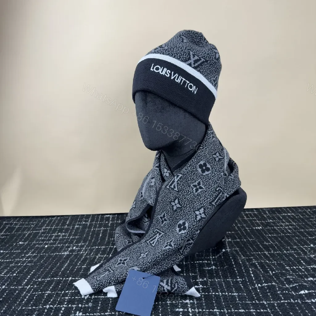 View 4 of Monochrome Knit Set: Luxury Scarf & Beanie Duo