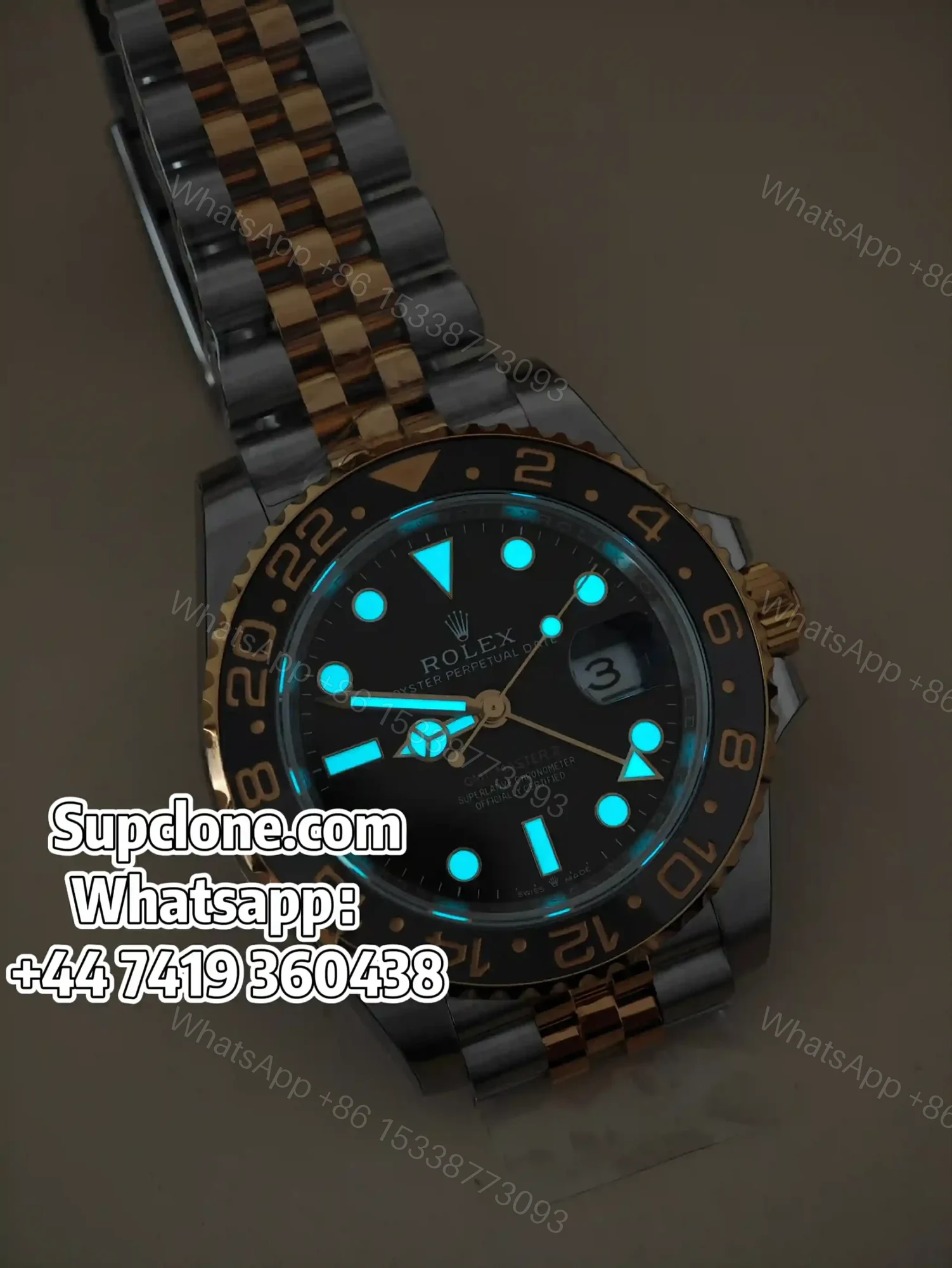 View 3 of Rolex Super Clone Watches 1:1 Guinness GMT-Master II 126710GRNR VS3285 Movement