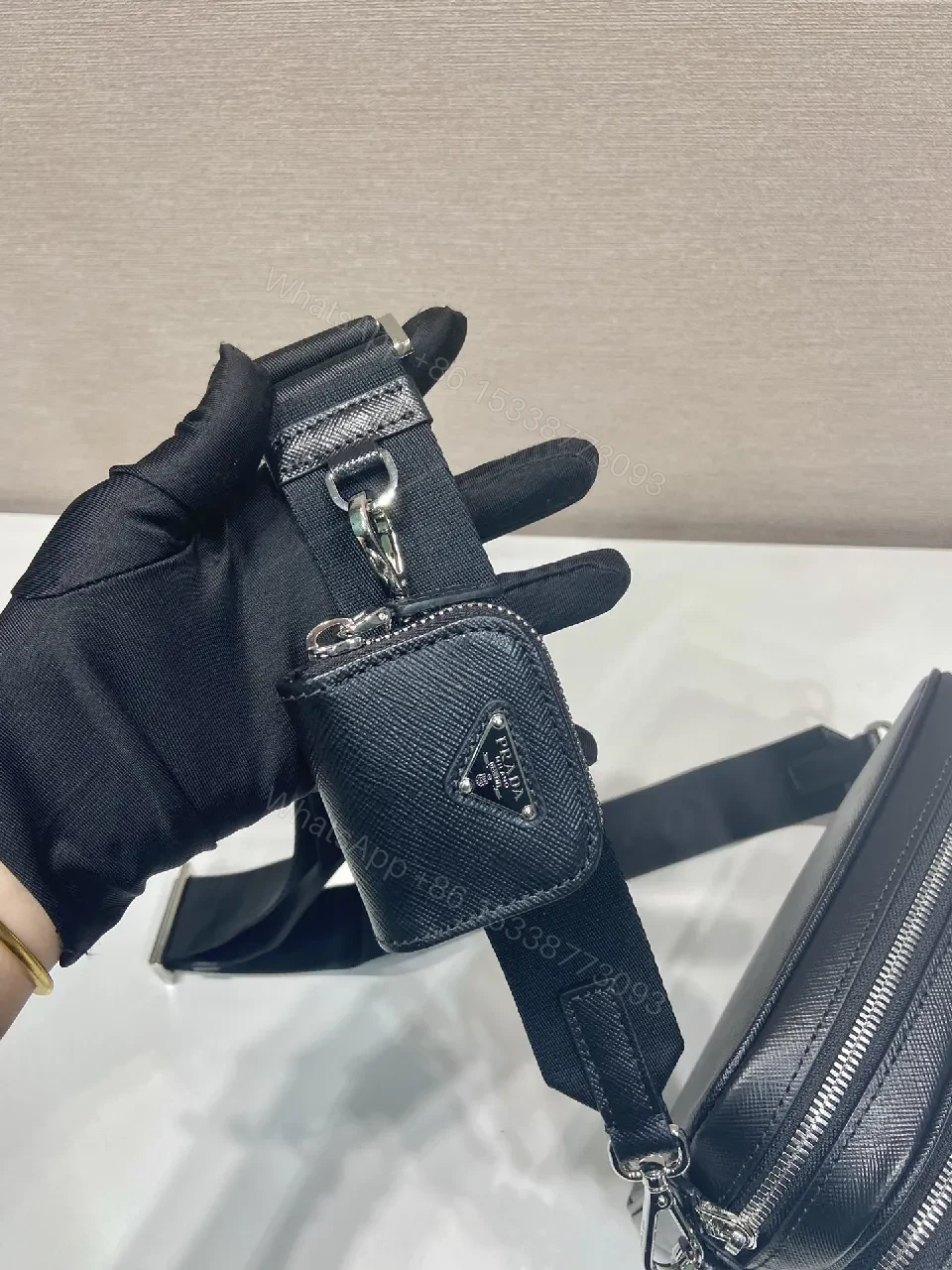 View 2 of Compact Black Leather Crossbody: Sleek, Structured, Versatile Bag